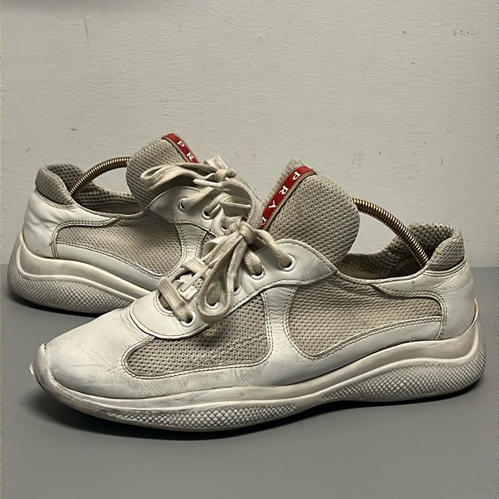 Prada America’s Cup Women’s Sneakers White / Red Made in Italy Size 5.5US
